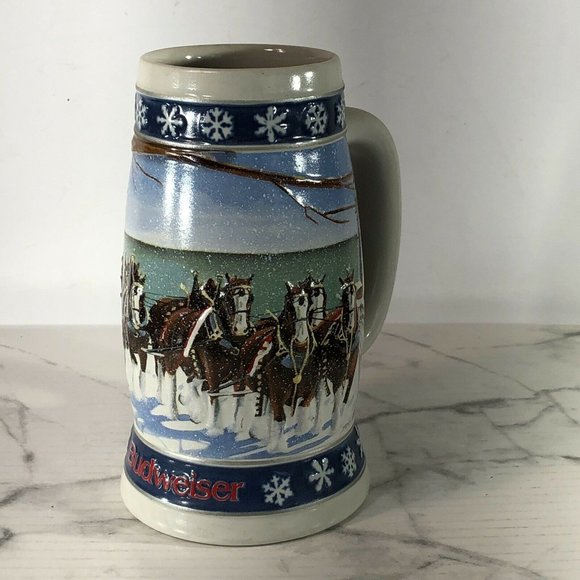 Budweiser Holiday Clydesdale's 1995 Beer Stein - Picture 8 of 9